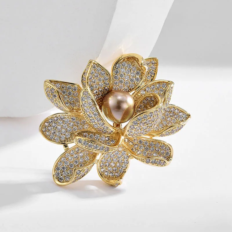 Jachon Элегантная Брошь В Виде Цветка со стразами булавки для женщин костюм корсажная брошь с искусственным жемчугом