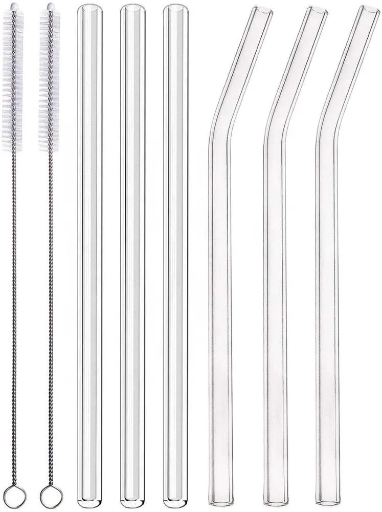
Svin 6 Pack High Borosilicate Eco Glass Straws Sets With Brush 