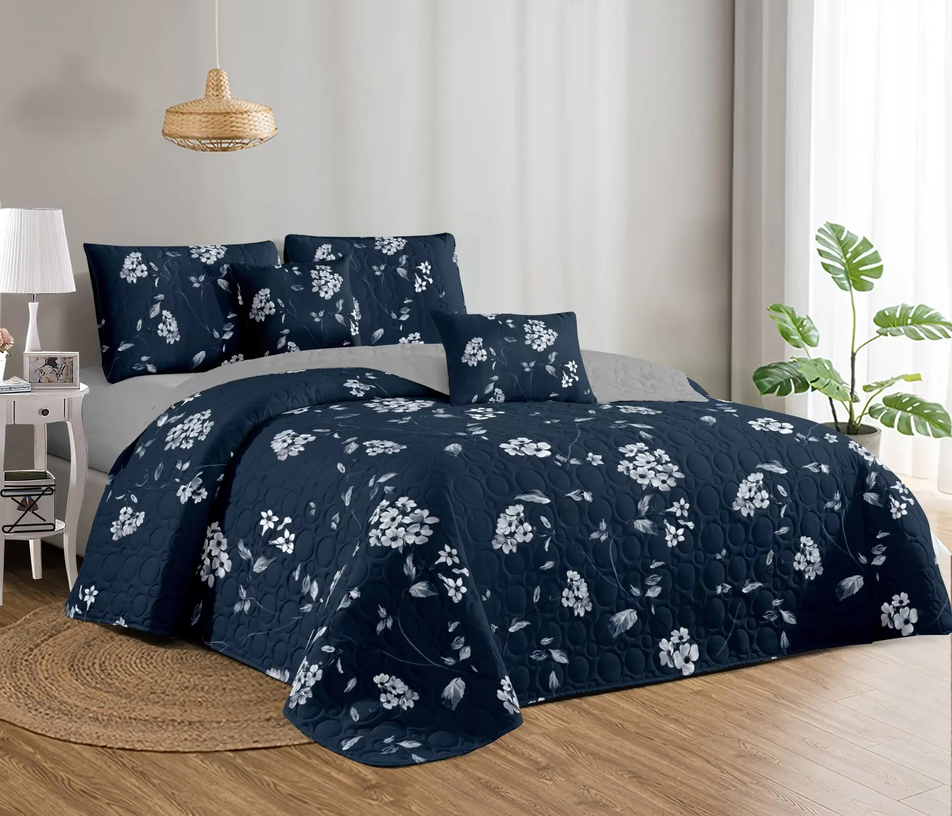 Solid/Printed Bedspread Quilt Coverlet Bedding Quilt Bedspread Sets for Home Hotel