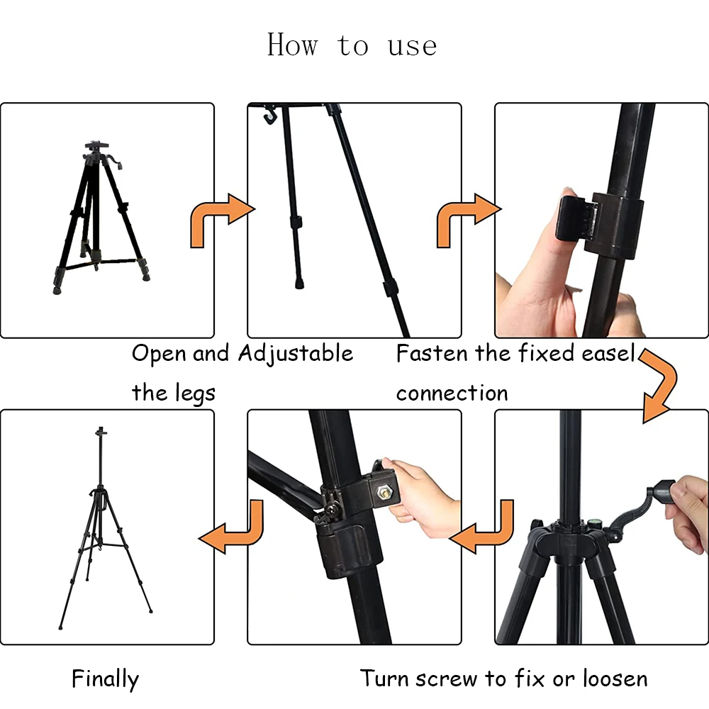 Aluminum Easel Stand Adjustable Height from 22-66 inch Tripod Easel for Painting and Display with a Carrying Bag