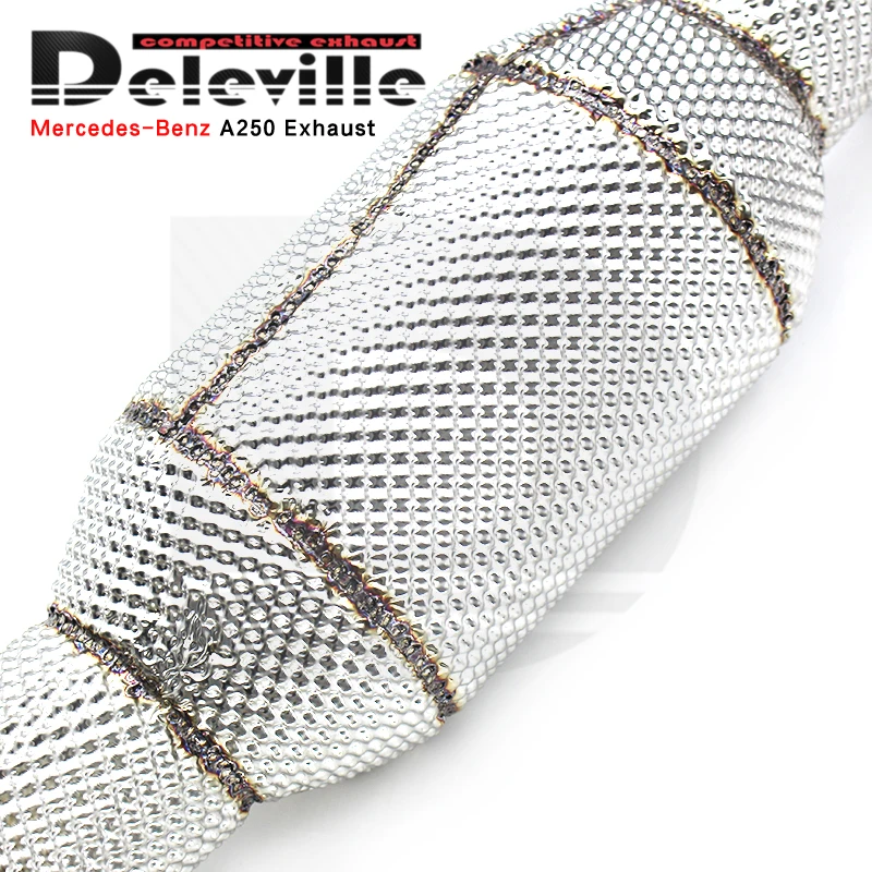 OEM High Flow Exhaust Downpipe With Catalyst For Benz A250 2.0T 2014 Stainless Steel Heat Shield Front Tube