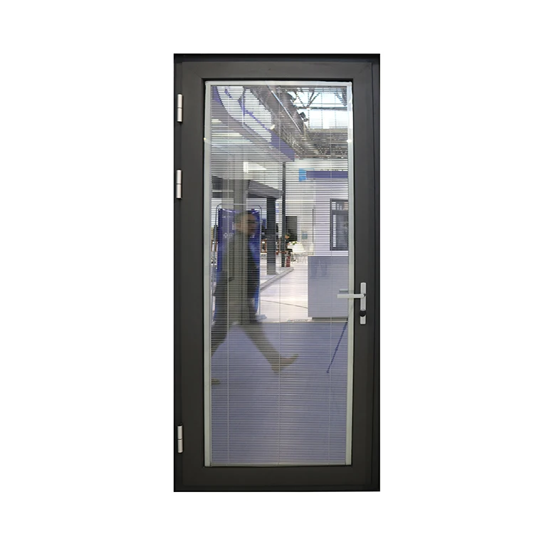  Modern single leaf aluminum office swing door for with louver inside