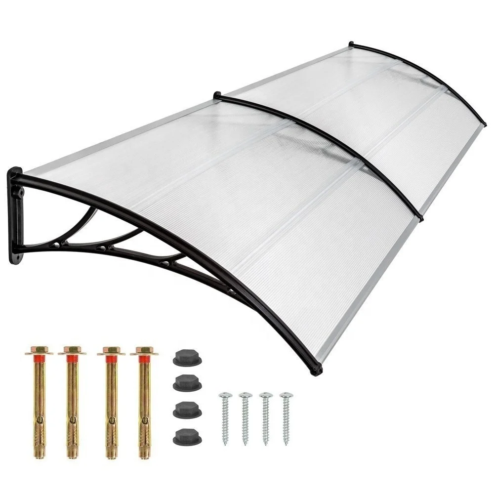 BSCI Audited DIY Mail Order Design 90x200cm Polycarbonate Door Awning