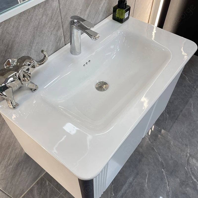 South America Hot Sale Melamine Board Plywood Material Waterproof Blue Color Wall Mounted Wash Basins Cheap Bathroom Vanities