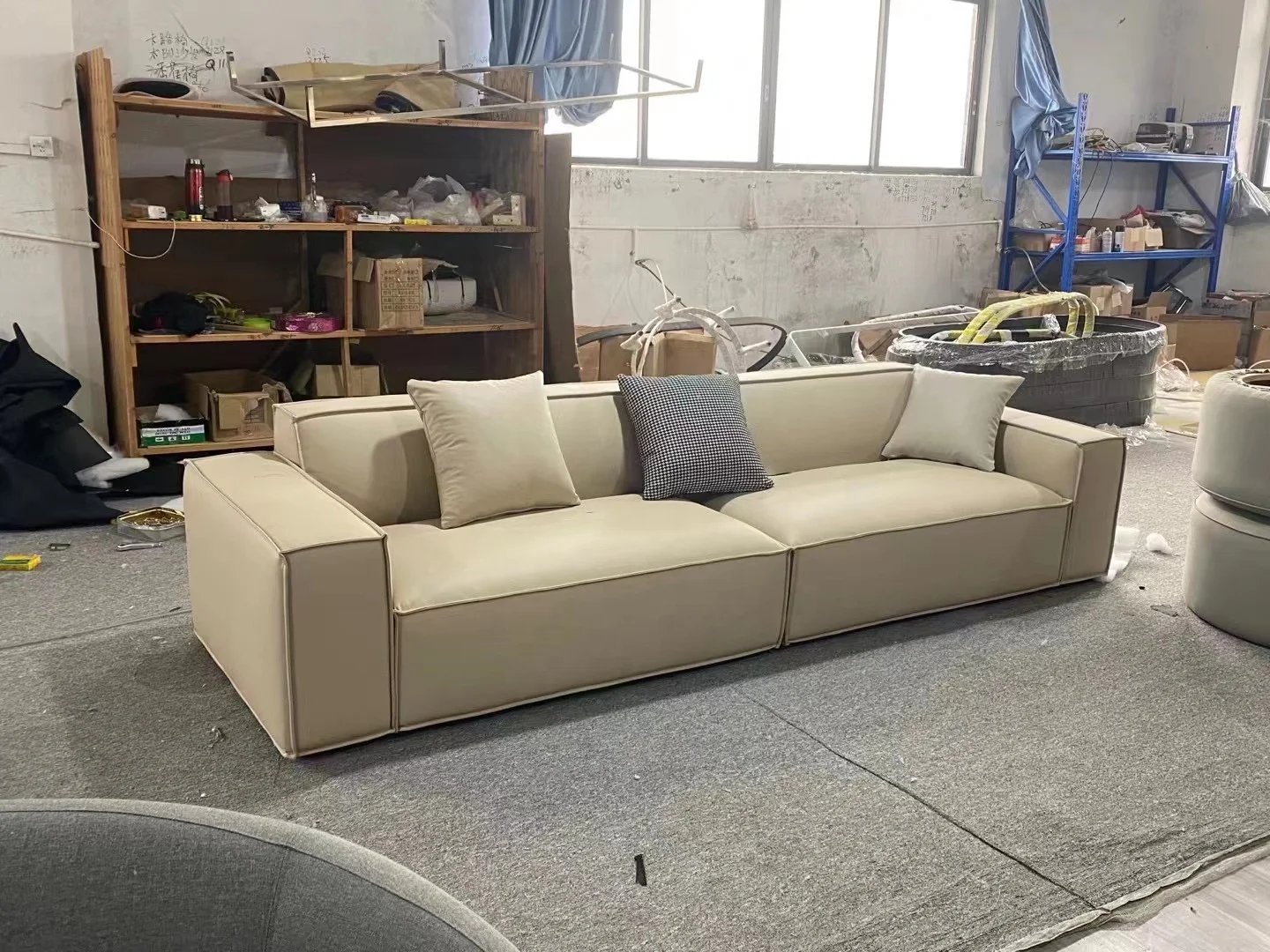Modern cube sofa simple designer couch leather sectional sofa set for living room