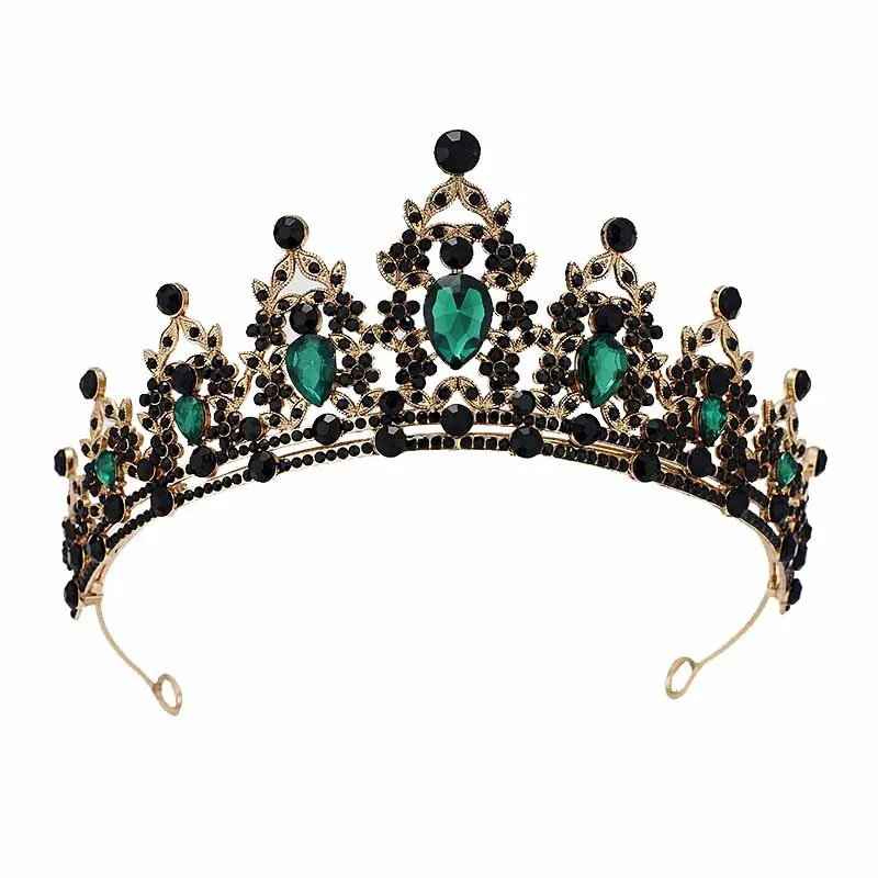 Bridal Large Crown Colorful Crown with Diamonds Alloy Crown and tiaras for Wedding Dress Accessories head ornament