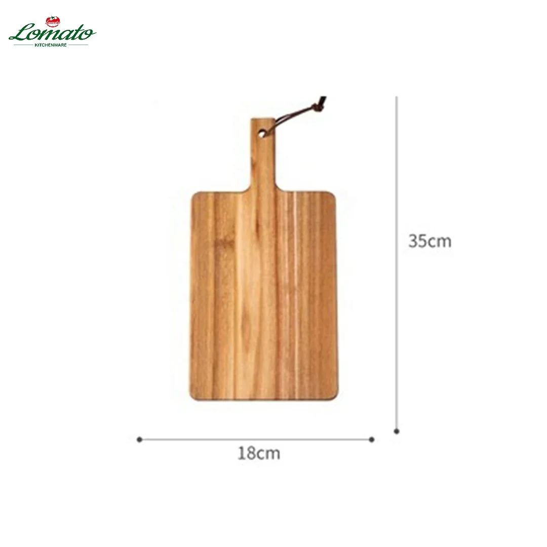 Japanese style solid wood baking seving tray acacia wooden Western food bread fruit steak pizza cutting  board for restaurant