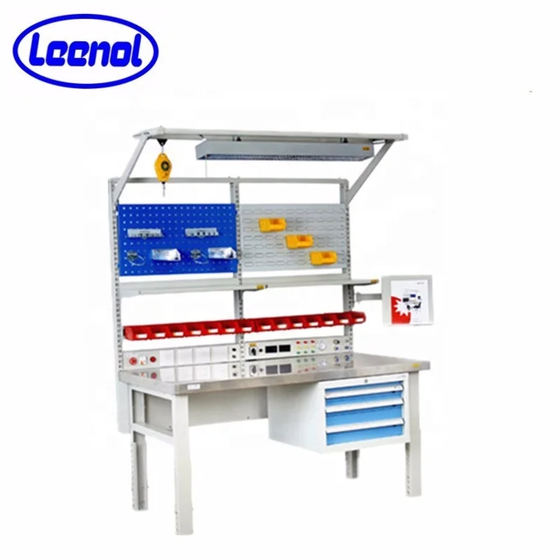 Leenol China Manufacture Production Line Workstation Lab Furniture Anti static ESD Workbenches For Electronics Workshop