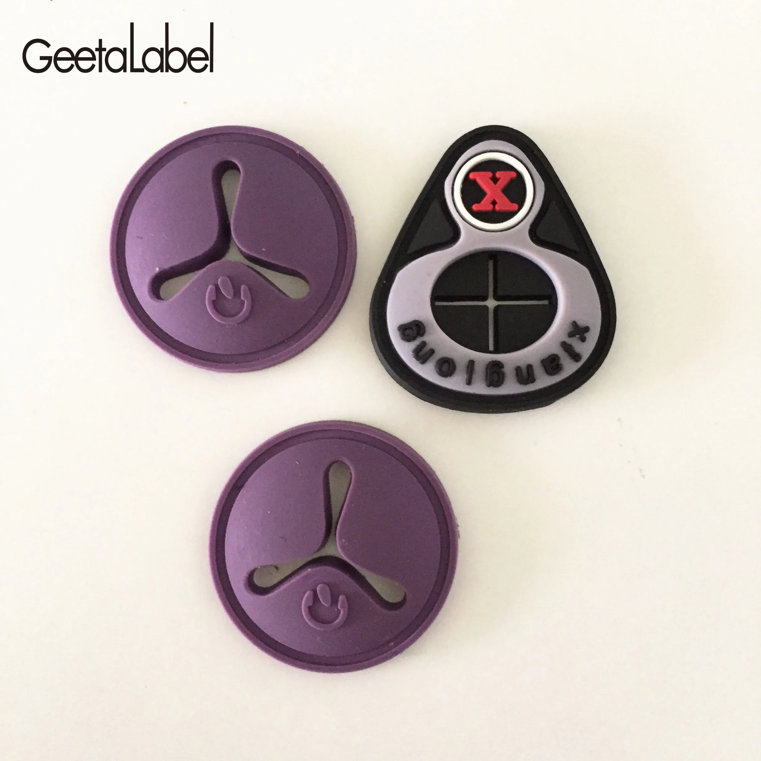 Wholesale PVC Earphone 3D Patch With Cross Hole Custom Plastic PVC Rubber Patch For Bag