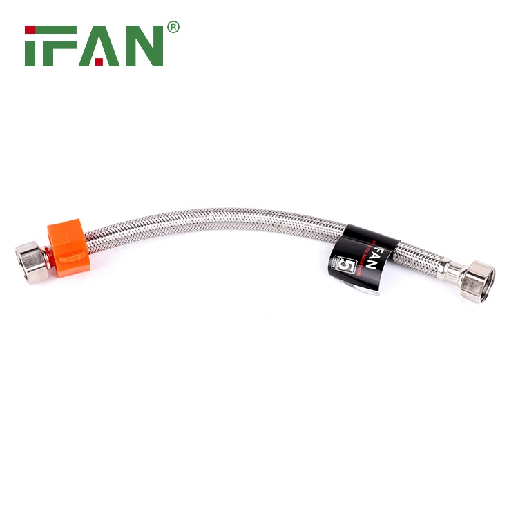 IFAN 1/2 Inch Flexible Braided Hand Held Shower Head Hose Stainless Steel Shower Hose With Brass Insert And Nut