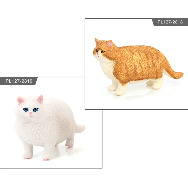 Wholesale Solid PVC Simulation Safari Figures Short Haired Fat Cat Animal Toy Figurines