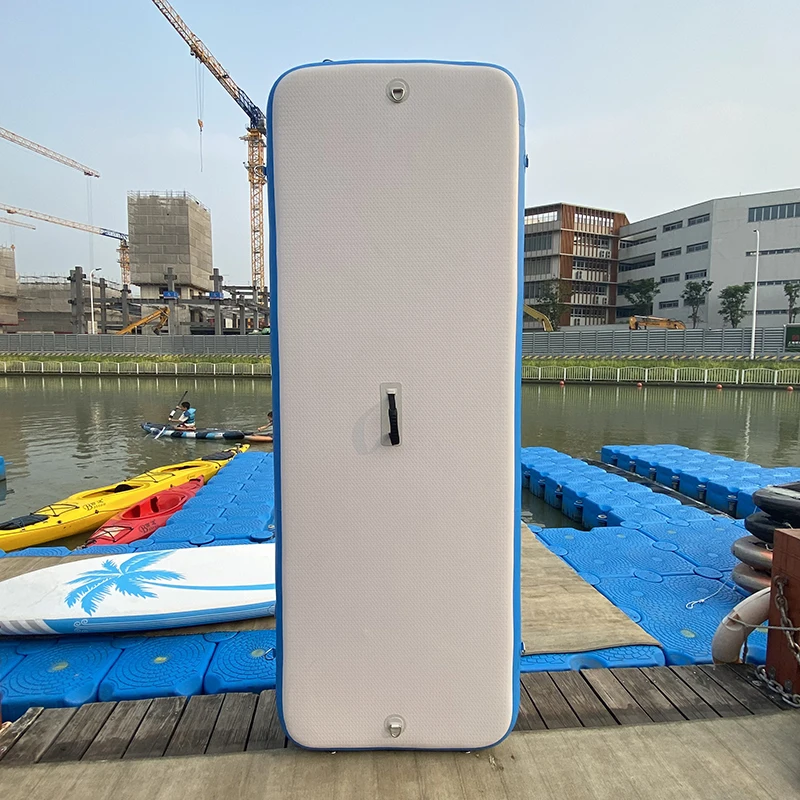 Leisure Land Inflatable Swim Yoga Island Floating Raft Inflatable Jet Ski Dock Floats Platform With Ladder