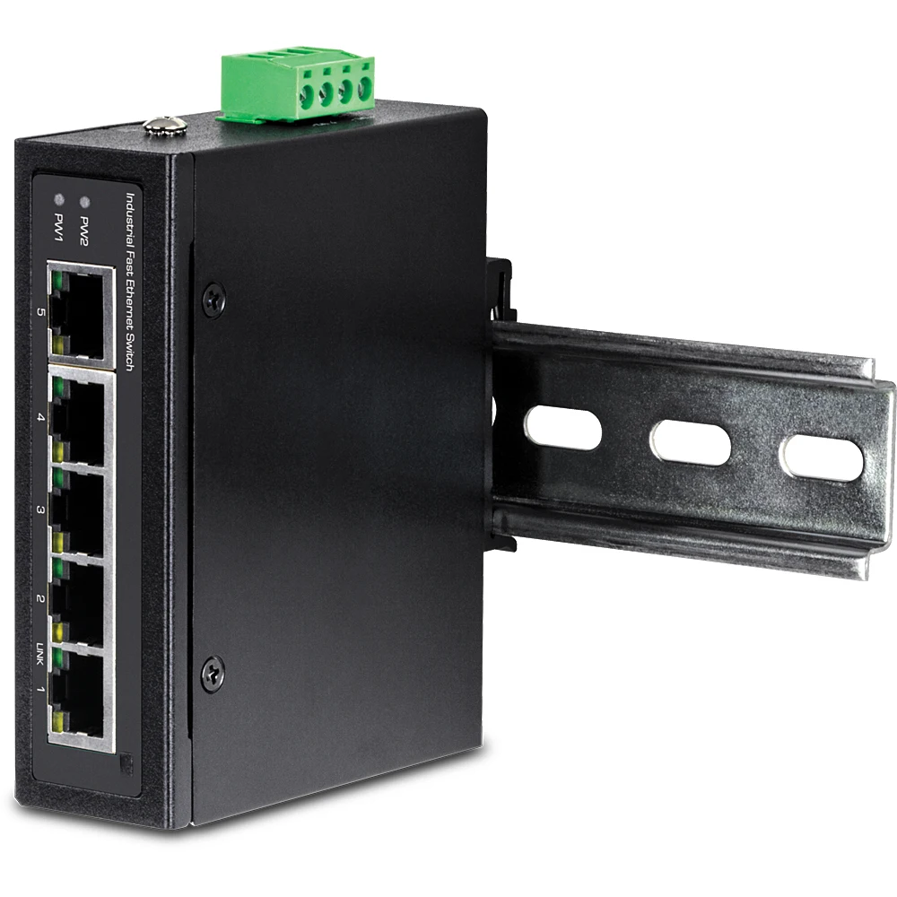 Промышленный Ethernet-коммутатор OEM 12 В-36 В постоянного тока с 5 портами на Din-рейке