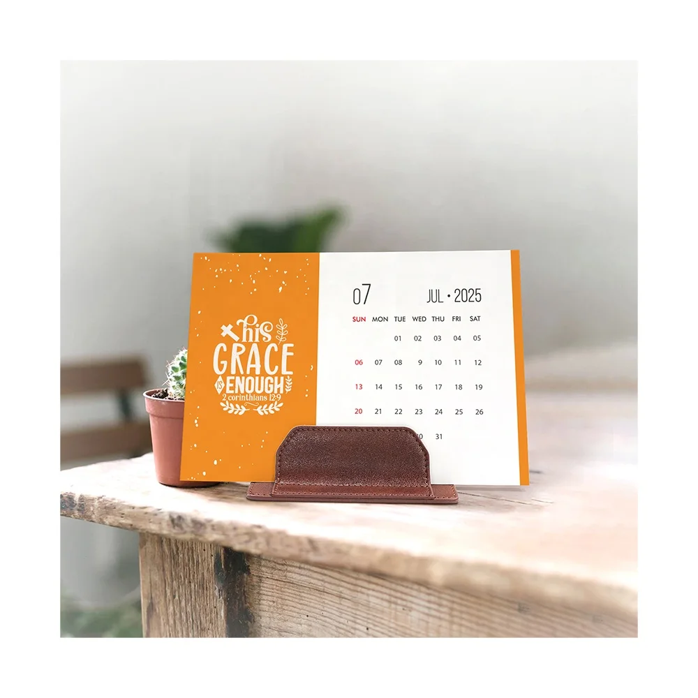 Customized New Design 365 Days Pu Leather Calendar 2025 New Year Gifts Inspirational Christian Planner Desk Calendars For Prayer