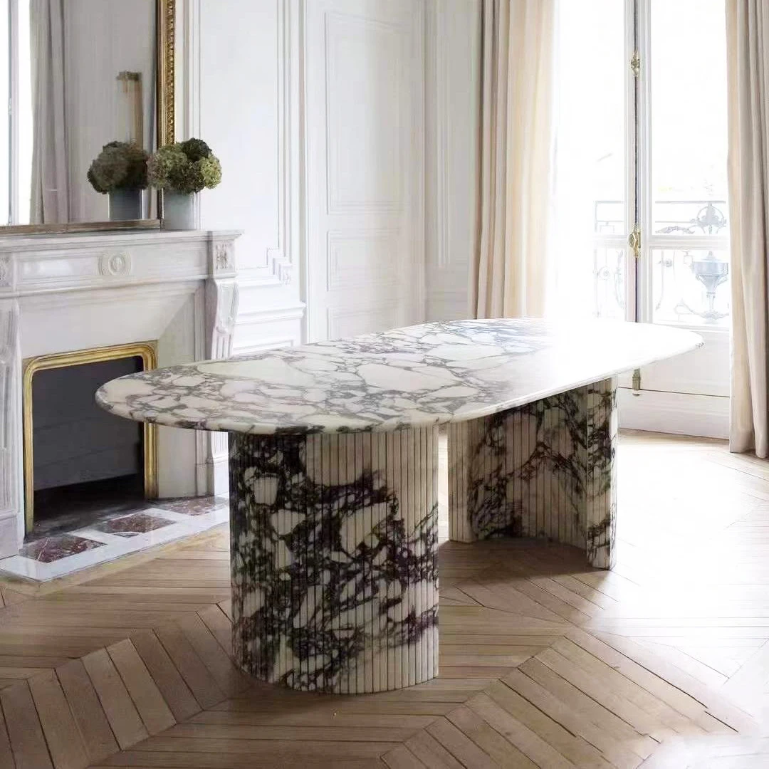 180cm 6 Feet Calacatta Viola Marble Dining Table Purple Bathroom Vanity Top Kitchen Countertop Island Walling Flooring Tiles