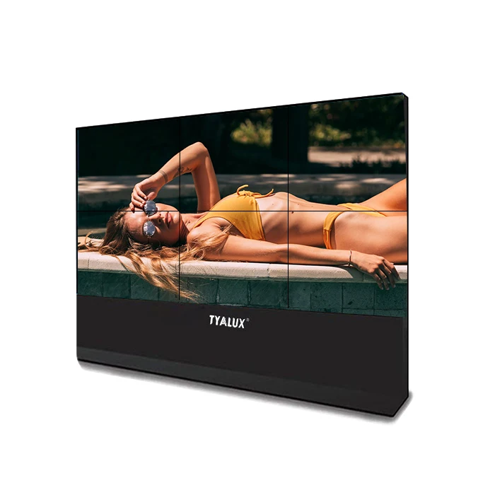 Quality 55 inch 3.5mm bezel 2k led lcd backlight screen wall stand system display mur tv samsung 55 video prossor panel wall