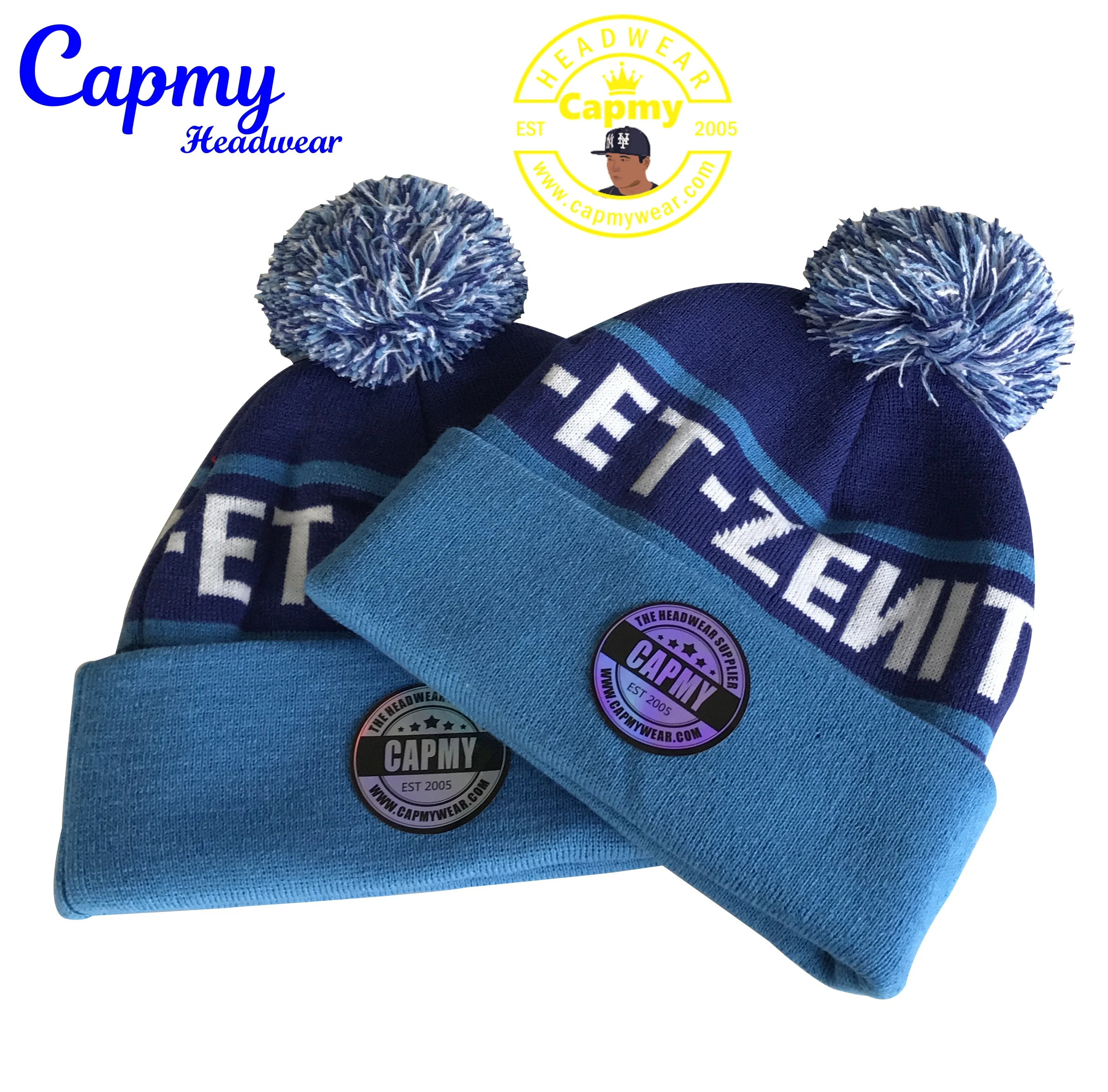 New design fashion jacquard logo hats wholesales Capmy Brand beanie hat, winter hats knitted beanie mens