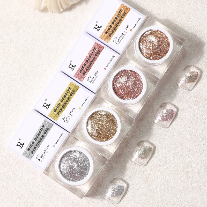HS Private Label 4 Colors Soak Off UV Gel Shiny High Density Platinum Gel Polish