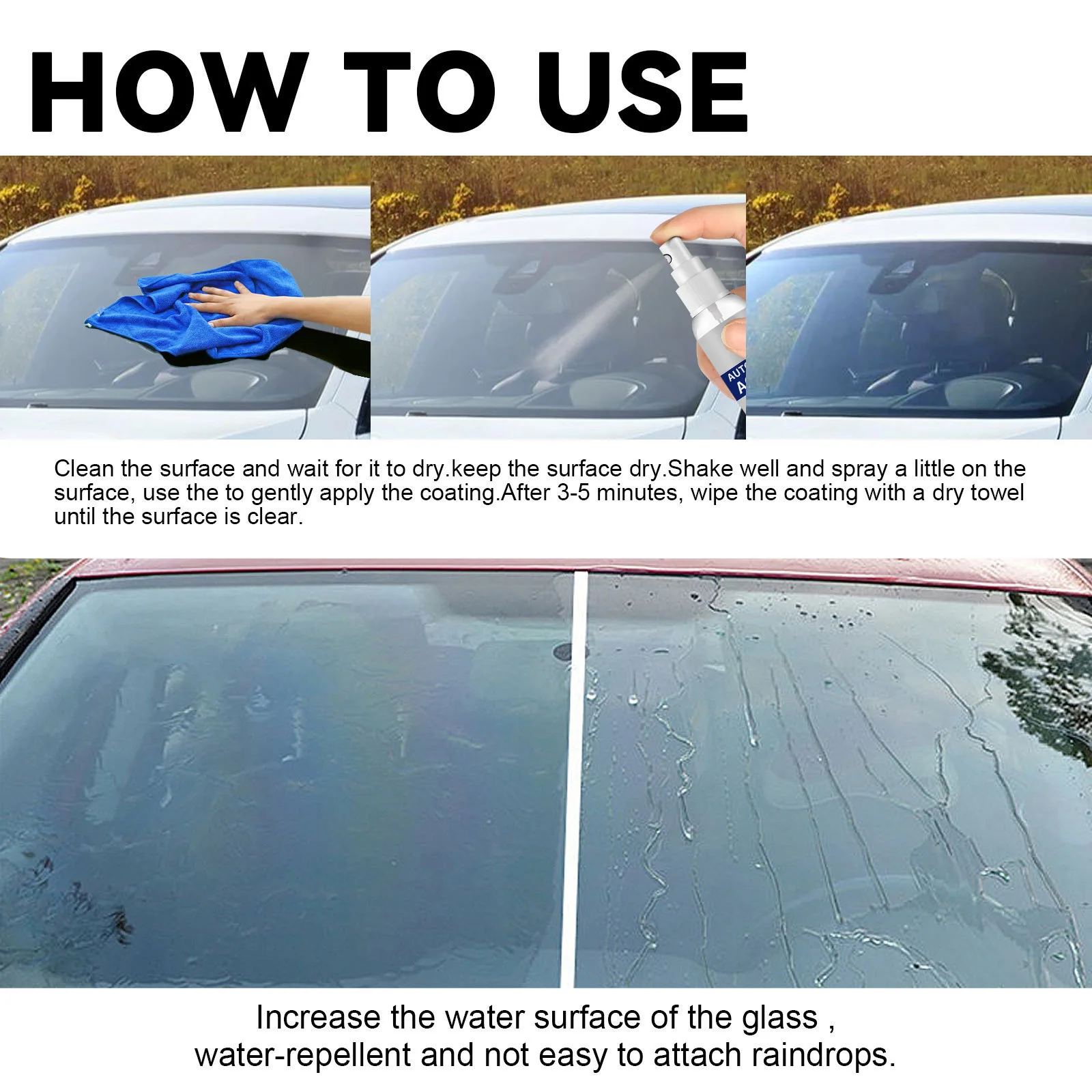 Car windshield mirrors waterproof coating spray use glass antifogging agent rain repellent spray