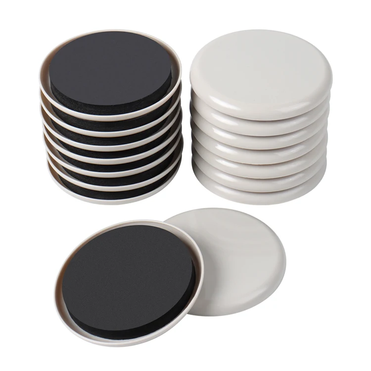 New Design Wholesale Plastic Tray Disc Durable Easy Moving Reusable Heavy Furniture Sliders 16Pcs