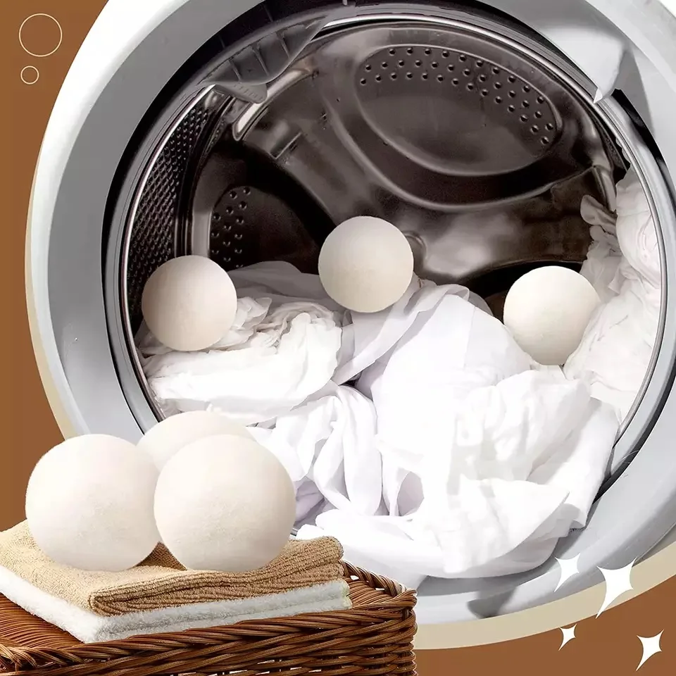 2023 New Trending USA private label Organic 100% Natural Wool Dryer Balls for Laundry Washing Machine