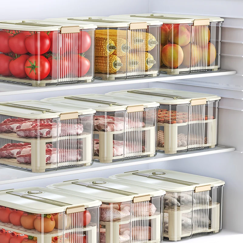 Sustainable Kitchen Organizer Hot Food Fruit & Meat Storage Containers With Lids And Handle Food Preservation Containers