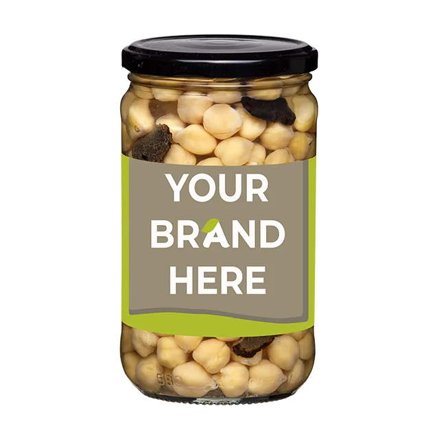 New Arrival Top Quality Spanish Healthy Cooked Chickpea And Black Truffle With 540G Food Can Package