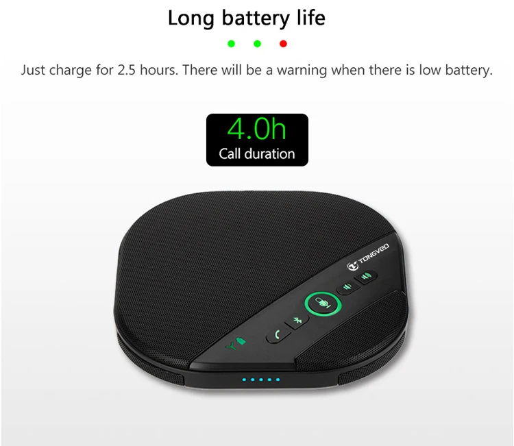 Rechargeable Blue Tooth wireless 360 Pick-up noise-free video audio conference microphone speaker phone for conference system