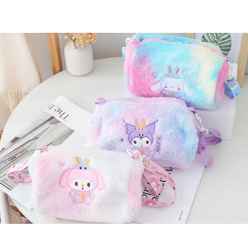 New Tie Dye Adjustable Shoulder Strap Girls Kawaii Bag Cute Cartoon Wallet Purse Anime Shoulder Bag Sanrioed Bag for Girls
