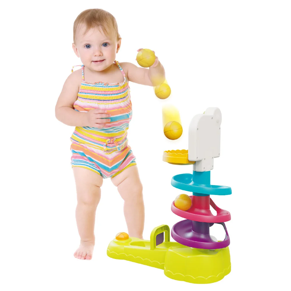 Пластиковый образовательный мраморный гоночный бег детский баскетбол игра для стрельбы катающийся шар горка трек башня игрушка набор для детей