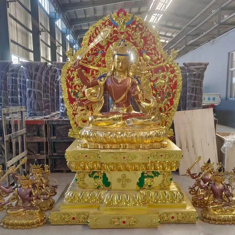 MUSI Outdoor Decoration Large Religion Style Bronze Brass Gold Sitting Buddha Sculpture Statue