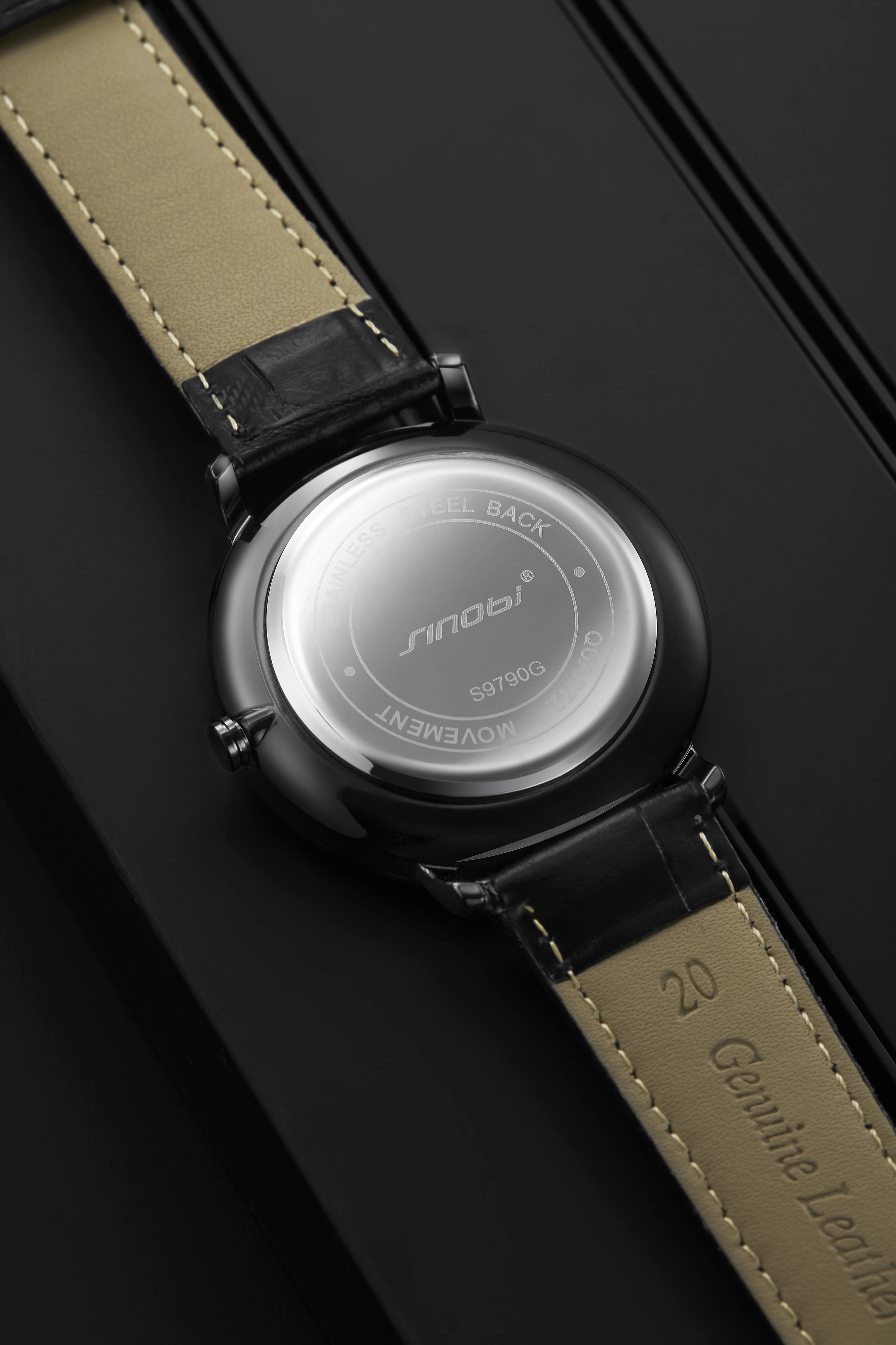 Luminous Calendar Timer Hand Men Watch Sunburst Lines Design Wristwatch with Stainless Steel Band