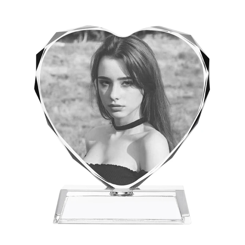 Custom K9 glass heart shaped blank crystal for 3d engraving