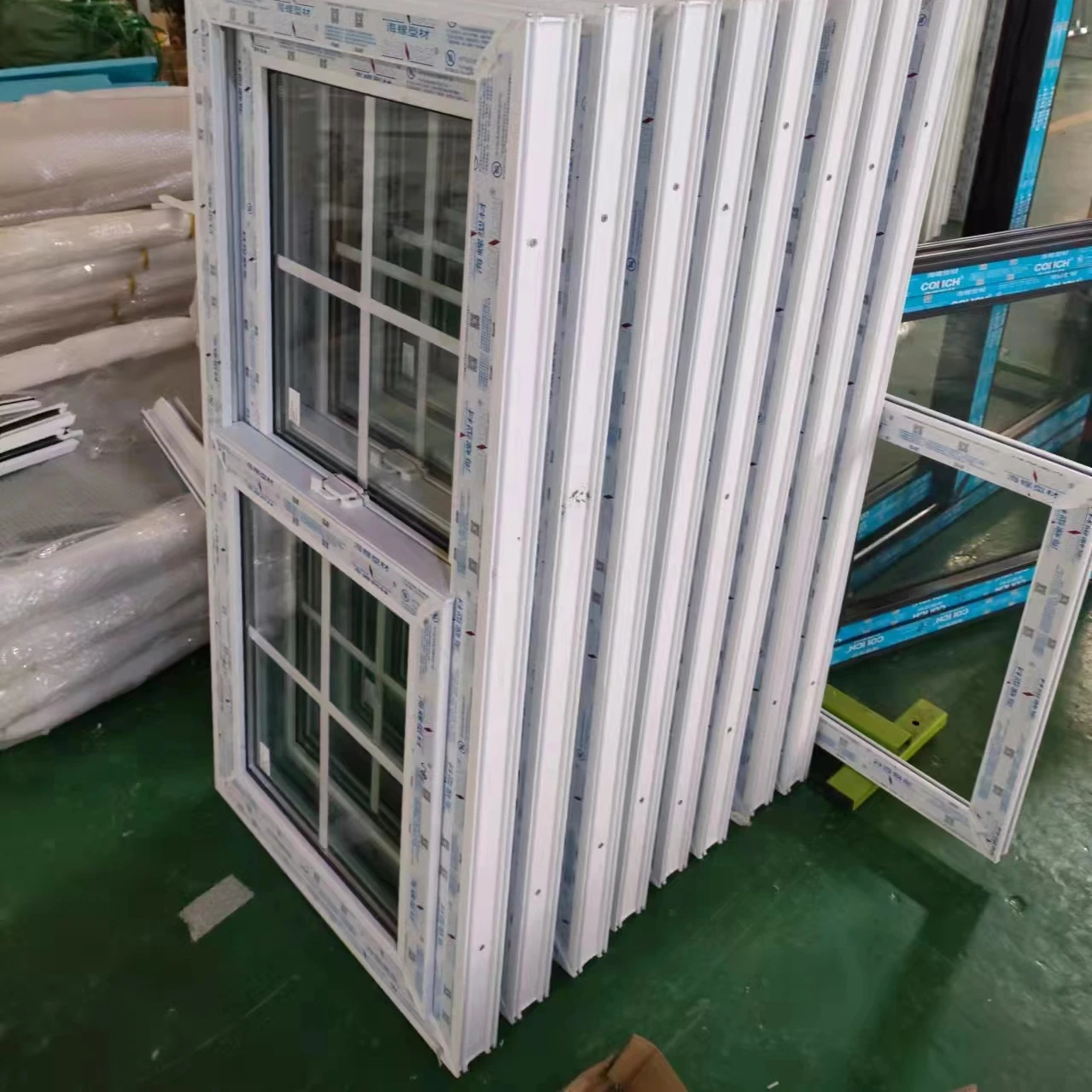 Best price UPVC vertical sliding windows with double glass for house ues manufacturer