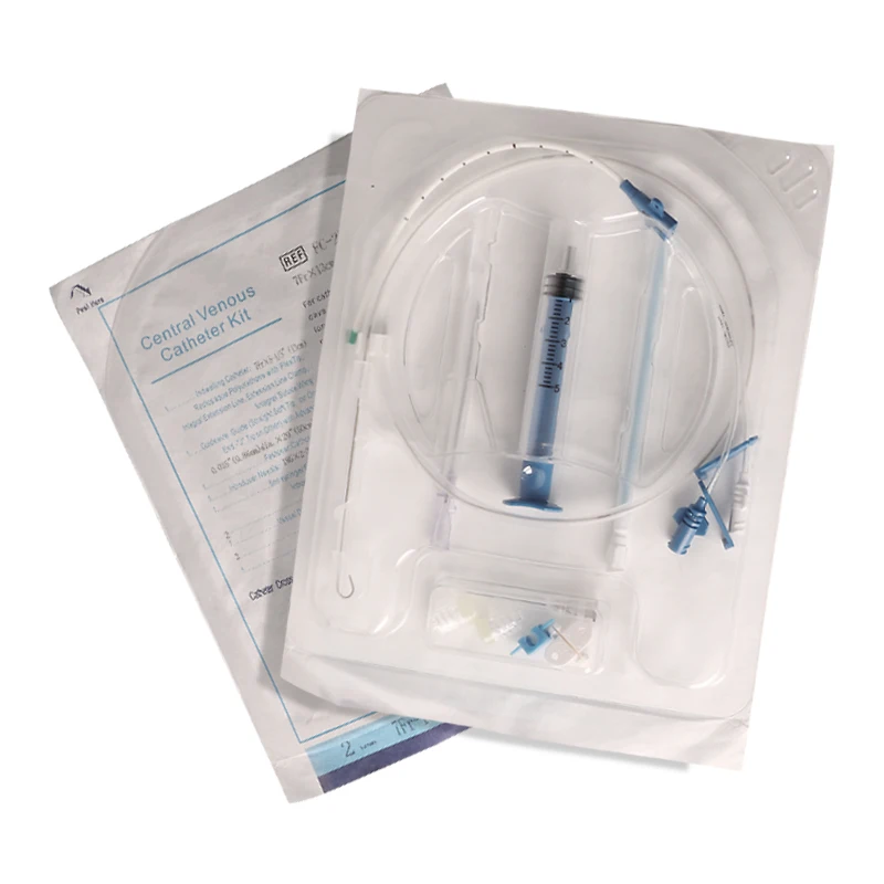 Medical CVP central venous line triple lumen catheter