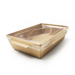 New Design kraft paper take away food packaging box with transparent lids
