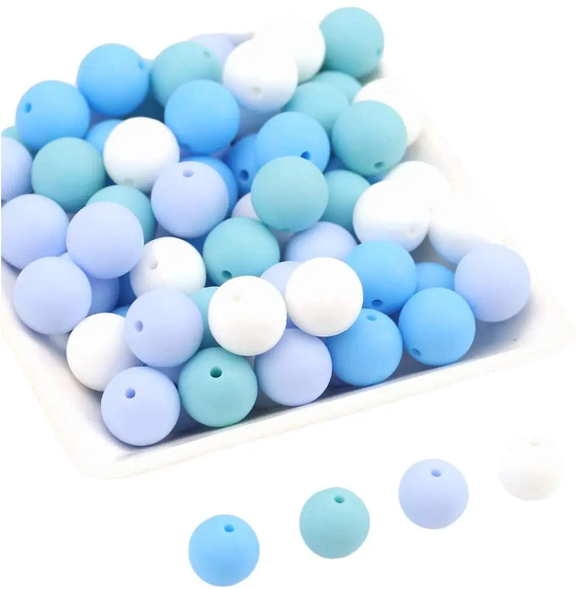  Silicone Beads 10mm 12mm 15mm 20mm DIY Jewelry Necklace Bracelet Chew Toys Loosing
