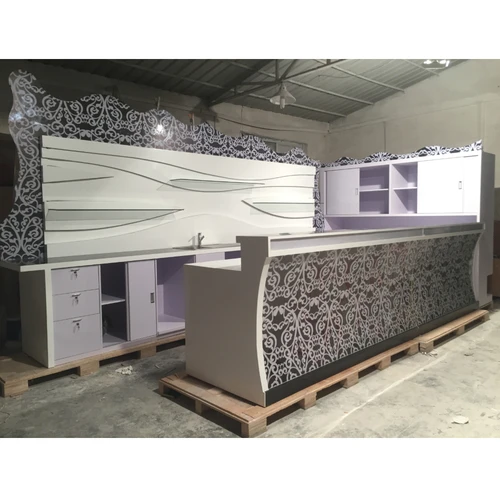 Translucent Stone Flower Pattern LED Foldable Bar Counter Hot Sale Onyx Bar Counter Set