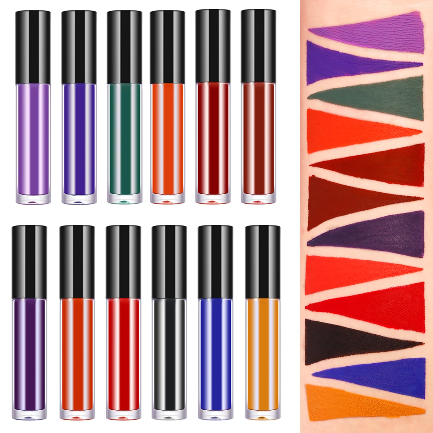 Free Sample Private Label 12 Colors Matte Lipstick Wholesale Waterproof OEM Makeup Vegan Lip Gloss