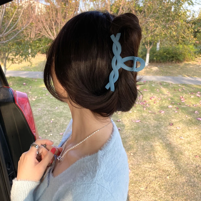 2022 Klein Blue Hair Clip For Women Girls Hair Accessories Korean Wholesale Plastic Hairpin Plastic Klein Blue Hair Claw Clip