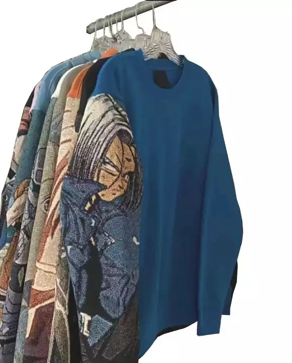 Custom You Own Design Woven Tapestry Hoodie Arm Patchwork Sweatshirt Anime Hoodies Men