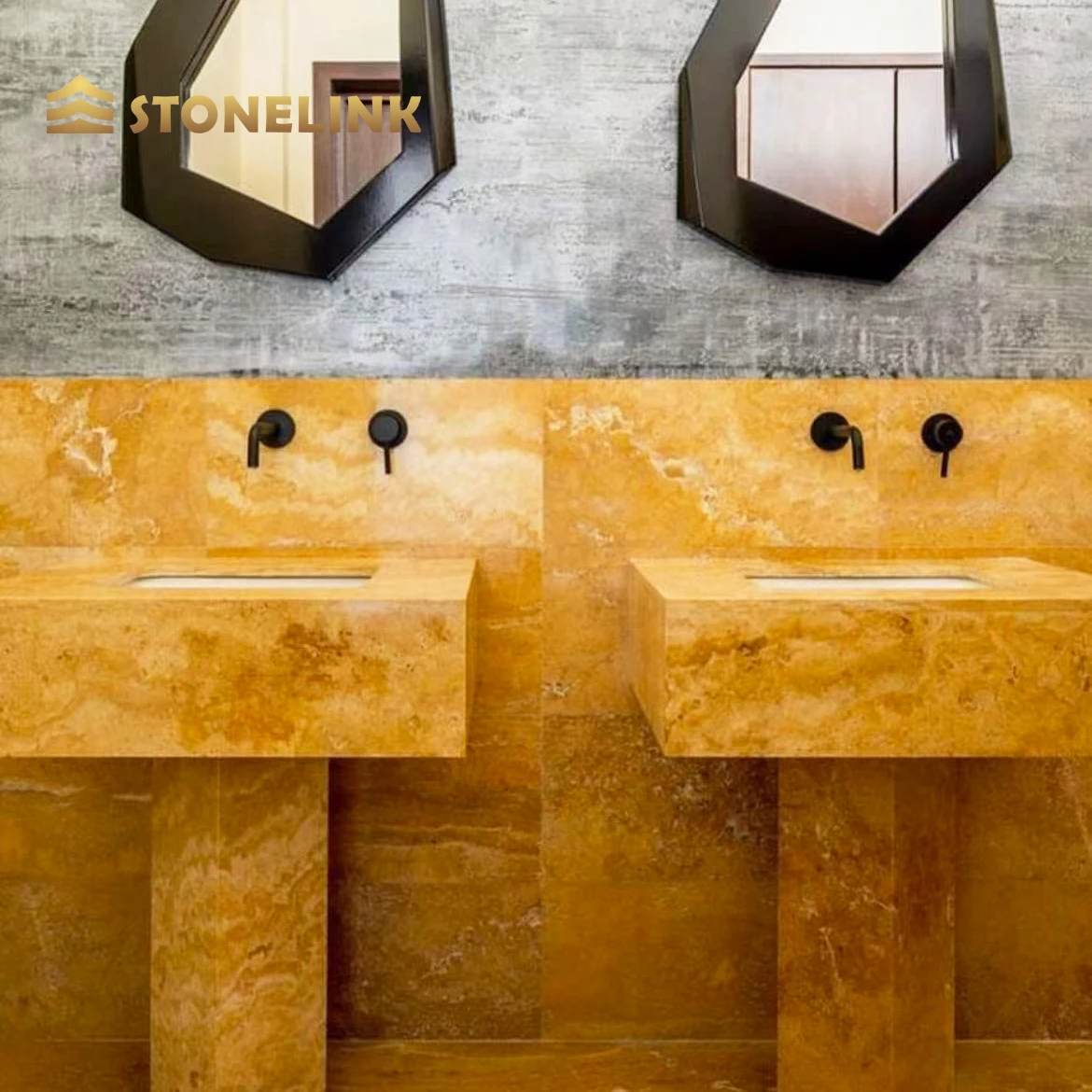 Chinese Polished yellow travertine gold Travertine Slab Beige Travertine Tiles for Wall