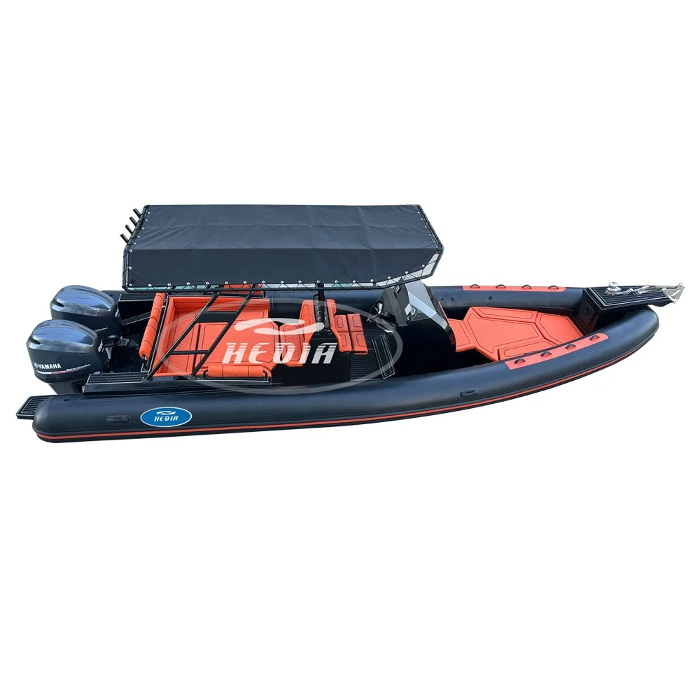 CE Certified 28ft RIB860 High Speed Aluminum Hull RIB PVC Tube inflatable boat With Console and Seat