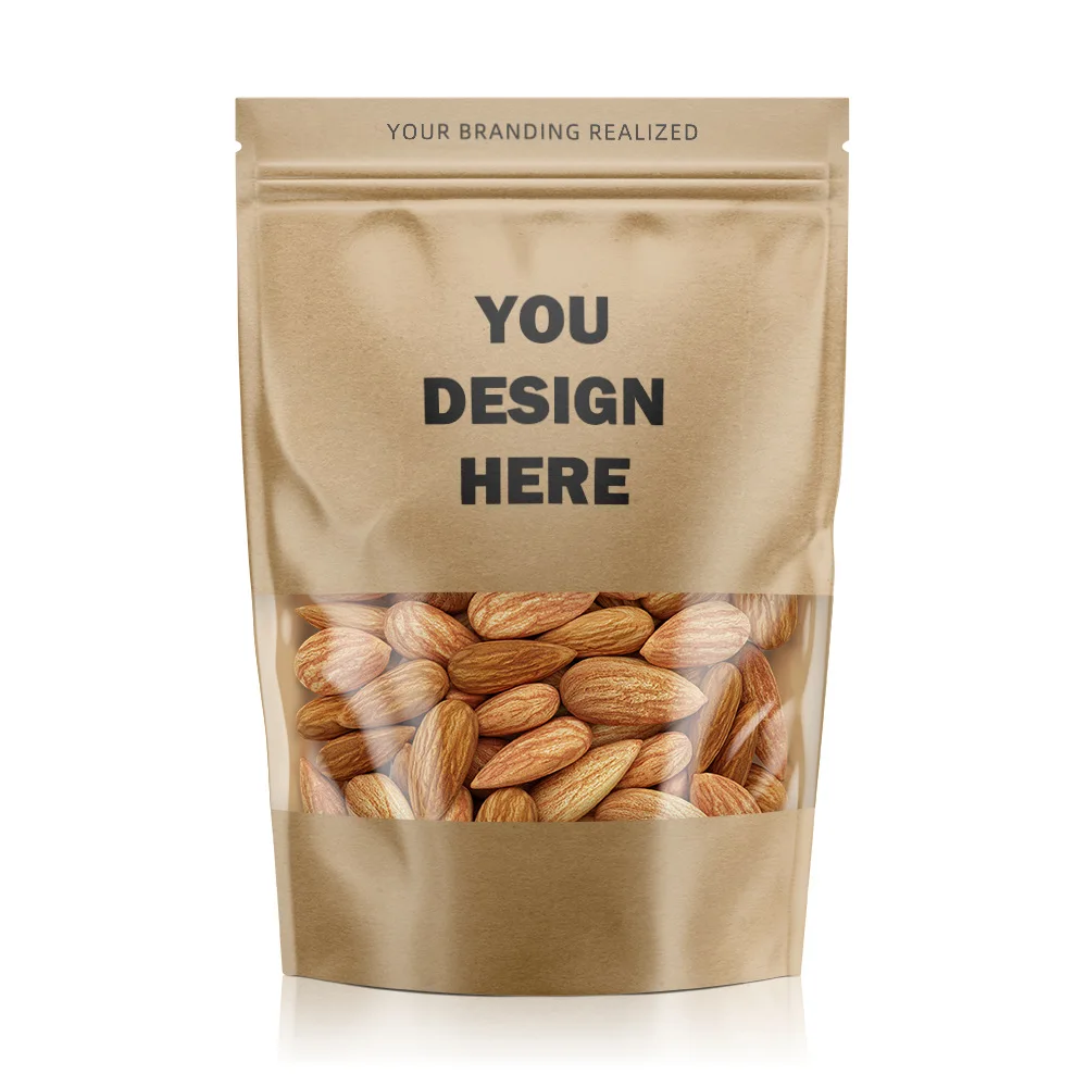 Custom Reseal Plastic Aluminum Foil Dry Food Packaging Stand Up Pouch Snack Cashew Nuts Packaging Bags With Zipper