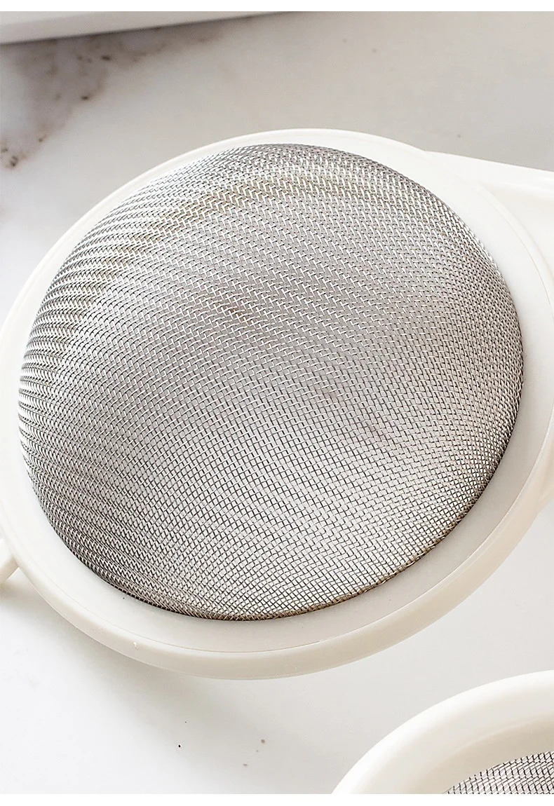 Stainless steel flour sieve hand-held kitchen baking fine sieve sugar powder sieve juice soya-bean milk residue filter screen