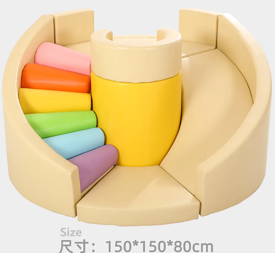 Child care centre toddler baby foam soft play set equipment with foam slide and climber for indoor party center play cafe