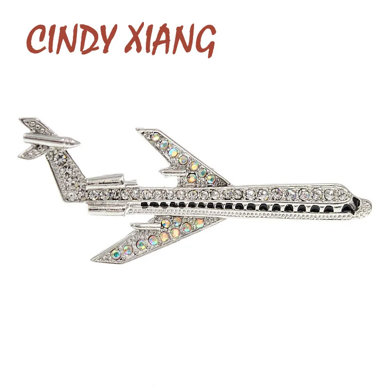 
Large Rhinestone Airplane Brooches For Women Coat Accessories Fashion Design Brooch Pin 