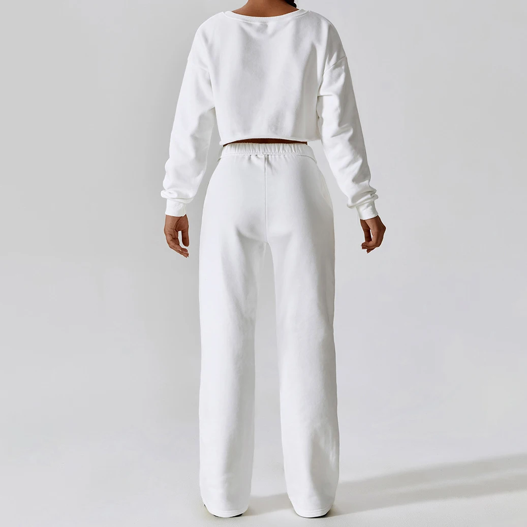 YIYI Autumn With Fleece Jogger Pants 4pcs Workout Sets High Quality Warm Gym Fitness Sets Fashion Tops Women Gym Clothes Set