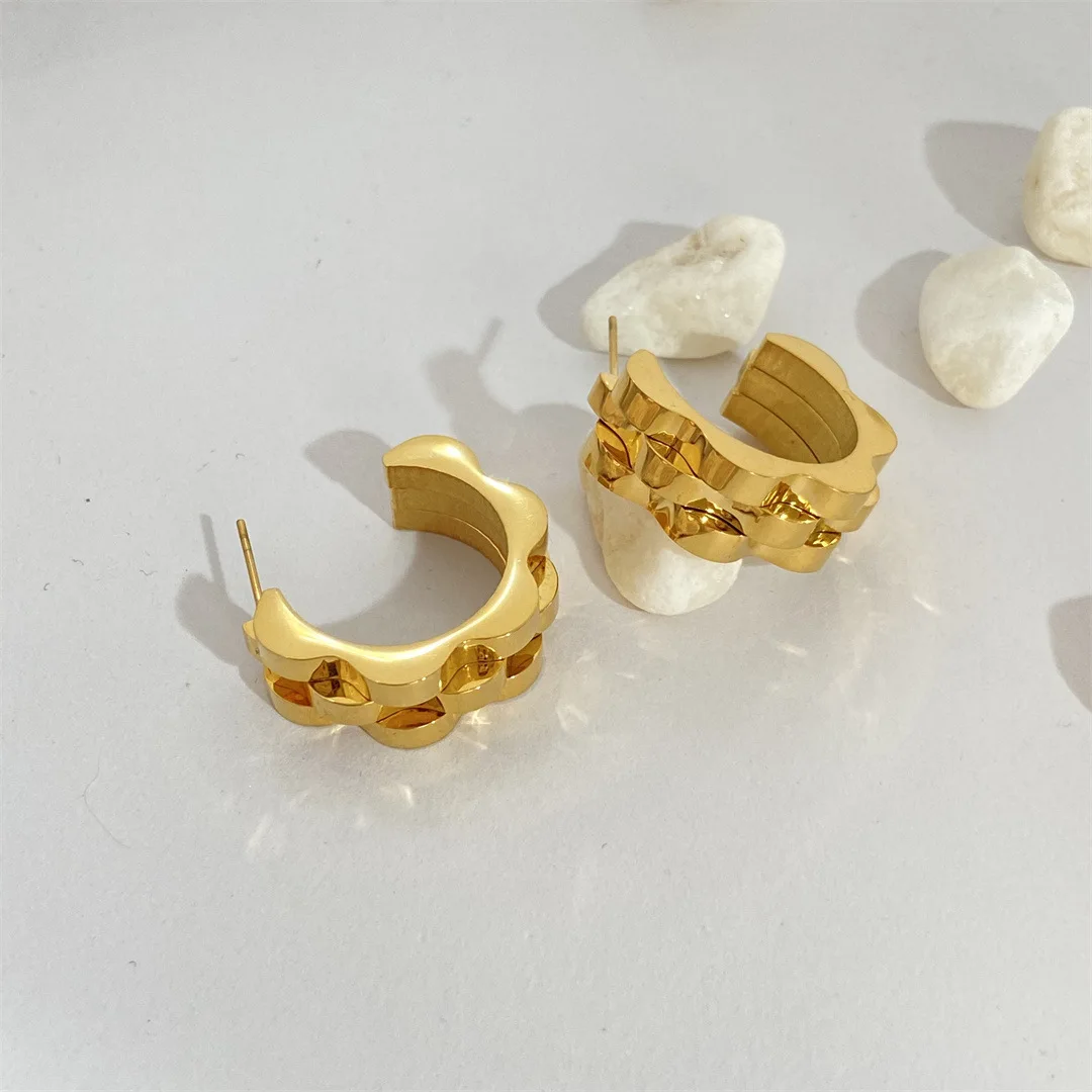 Stainless Ear rings Women Gold Earring Trendy Designs Popular Brands Wholesale Designer Inspired Earrings