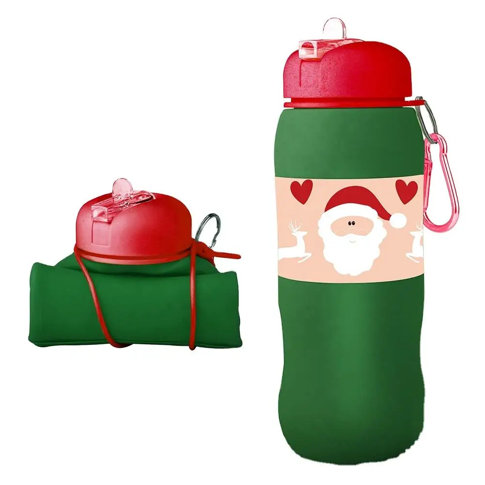 Экологичная силиконовая бутылка для воды 600 мл